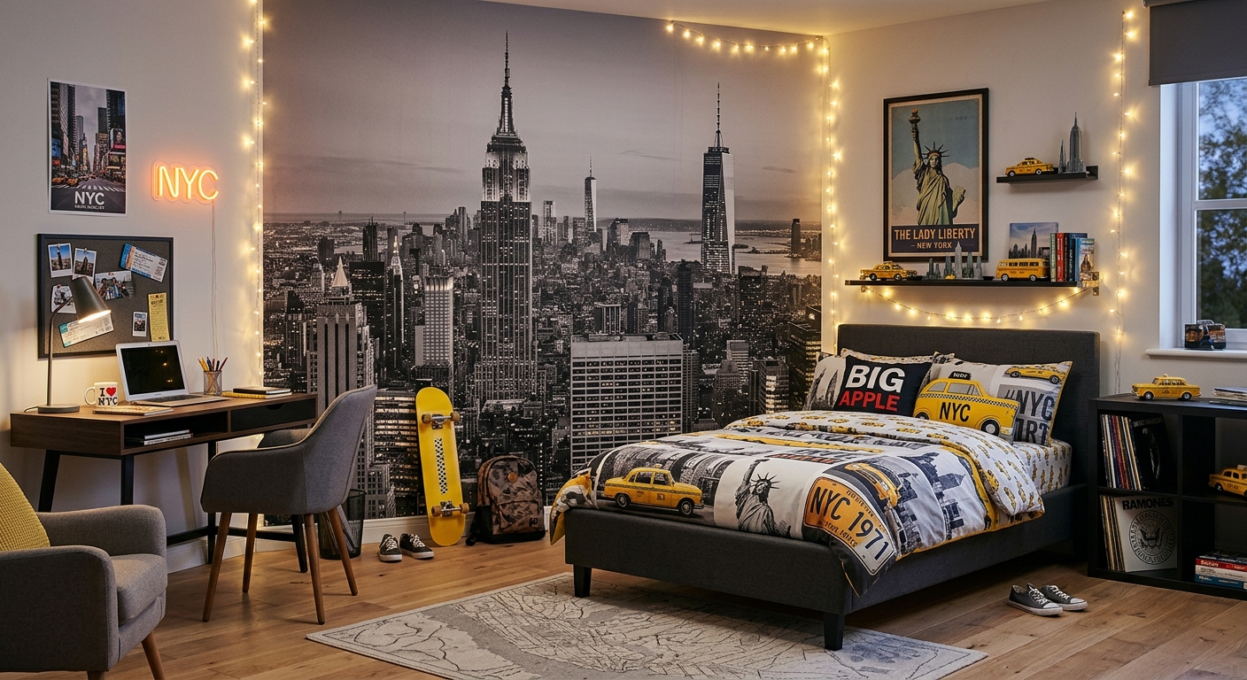 Chambre ado décoration New York